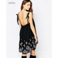 Summer Sun Tunique Strap Girl Dress en noir